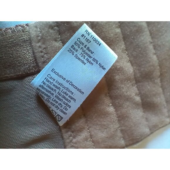 Elila Womens Bra Beige Jacquard Softcup 38H 38 H 1305 Full Coverage - Picture 13 of 13